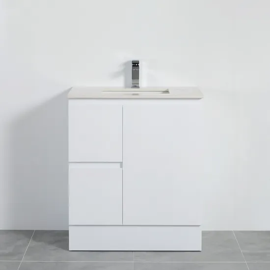 Weißer Hochglanz-Aufbewahrungsmöbel-moderner PVC-Badezimmer-Waschtischschrank 600 mm