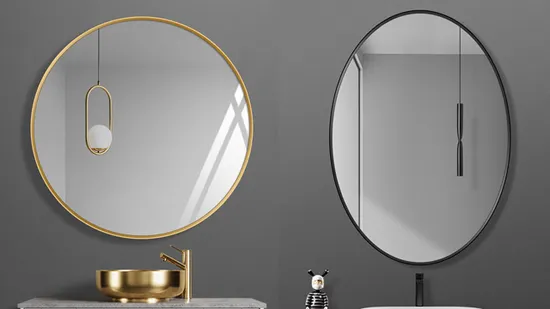 Nordic Oval Dressing Spiegel Aluminium Profil Möbel Spiegel Wand Hängen Ganzkörperspiegel