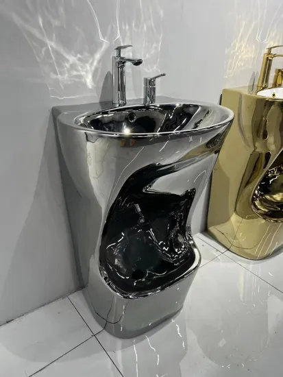 Neuester Stil Großhandel Doppel-Level-Porzellan Wudu Waschbecken für muslimische Fußwaschbecken Waschung Waschbecken mit Sockel zum Verkauf