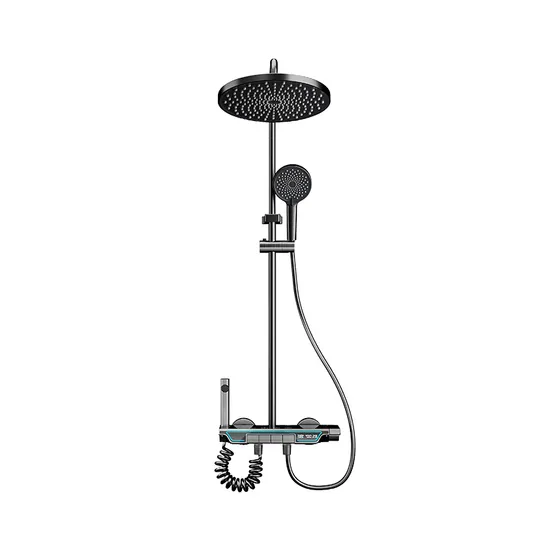 Premium Space Aluminium Digital Duschset mit LED-Anzeige